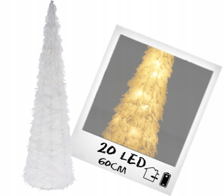 Vianočný stromček 60 cm vianočný kužeľ 15 Led Sneh