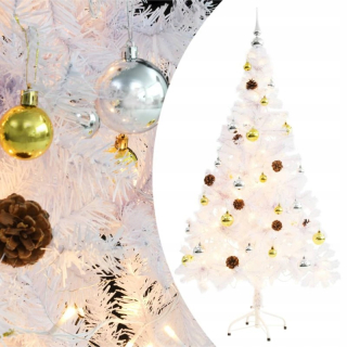 Biely vianočný stromček umelý krásny veľký veľkí Baubles 150
