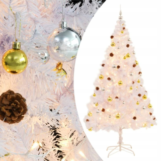 Biely vianočný stromček umelý krásny veľký veľkým Baubles 210