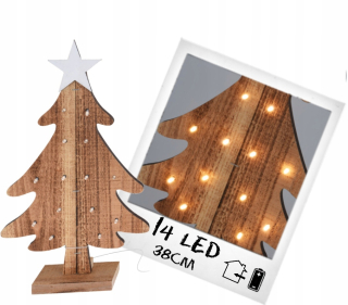 Drevený vianočný stromček s 30 cm LED hviezdou s časovačom