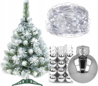 Vianočný stromček borovica Anna Szronyna - 50 cm+Baubles+Svetlá