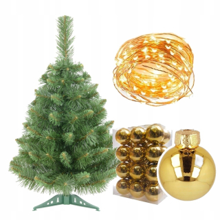 Vianočný stromček borovica Anna Zielona - 50 cm + Baubles + Svetlá