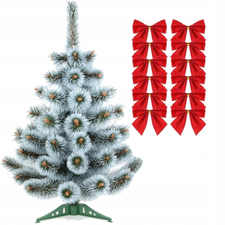 Vianočný stromček borovica biele konce - 50 cm + luky