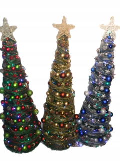 Vianočný stromček s dekoráciou+ LED s korálkami 50 cm