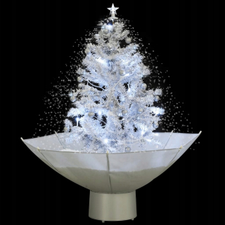 Zasnežený vianočný stromček s bielymi Baubles 75 cm 25 LED