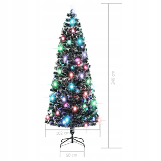 Umelý vianočný stromček 72 LED + sklenené vlákno 240 cm