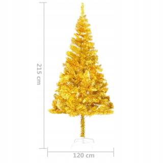 Umelý vianočný stromček 910 Zlaté vetvy 215 cm + stojan