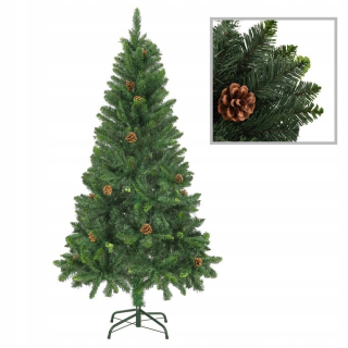 Vianočný stromček umelé LED žiarovky zelené 150 cm kužele