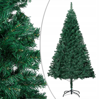 Umelý vianočný stromček + LED žiarovky zelené 180 cm hrubé