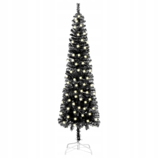 Umelý vianočný stromček + LED čierna 180 cm