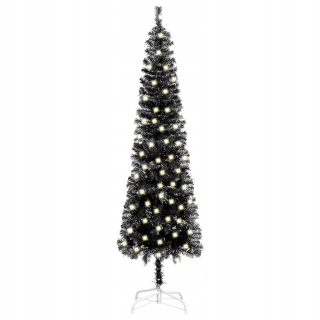 Umelý vianočný stromček + LED čierna 210 cm