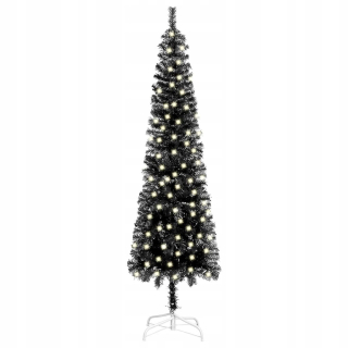 Umelý vianočný stromček + LED čierna 240 cm
