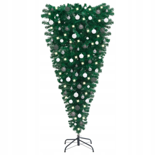 Umelý vianočný stromček invertovaný LED + BAUBLES 120 cm