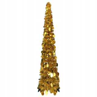 Skladací umelý vianočný stromček 129 cm + ozdoby