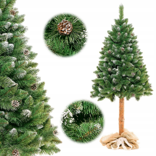 Umelý vianočný stromček diamantová borovica na kufri 210 cm