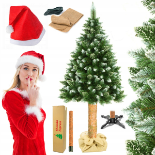 Umelý vianočný stromček borovica na kufri 220 cm zadarmo klobúk