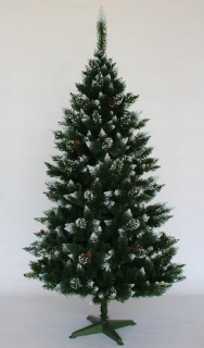 Umelý vianočný stromček, šedá borovica s kužeľmi 180 cm