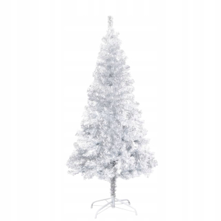 Umelý vianočný stromček + striebro LED stojan 150 cm