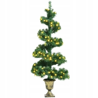 Umelý vianočný stromček v hrnci 120 cm LED špirála