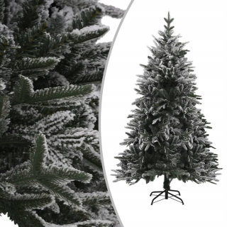 Umelý vianočný stromček so snehom + LED žiarovky 150 cm