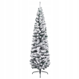 Zelený umelý vianočný stromček 210 cm so snehom