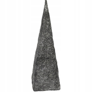Kužeľ vianočné stromčeky čierne strieborné umelé sisal 80 cm