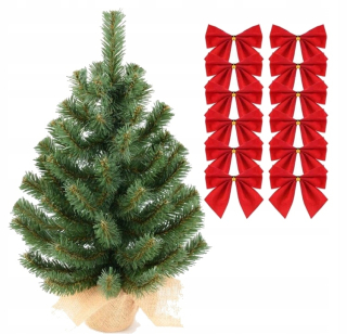Vianočný stromček zelený juta základňu 50 cm+ luky