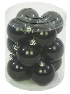 Black Baubles 6 cm Bubble Bauble 12 ks