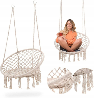 Závesné hojdacie kreslo - Kreslo Catania visiace až do 120 kg boho štýlu