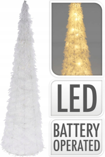 Vianočný stromček 60 cm Vianočný kužeľ 20 LED biely so sklom
