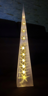 Vedený vianočný stromček pyramída stojaca 60 cm biely Lightzone