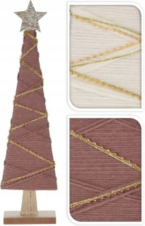 Drevený vianočný stromček s 30 cm trblietavou hviezdou biela