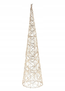 Vianočný strom vedený zlatý kužeľ s perlami 60 cm