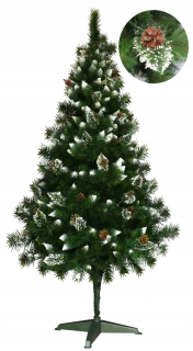 Umelý vianočný stromček diamantový sneh + kužele 180 cm