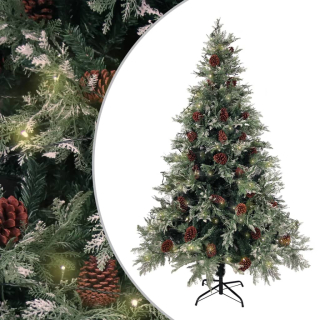 Vianočný stromček s LED a zelene bielymi pichesmi 120 cm PVC