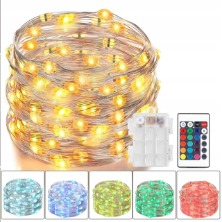 Svetelný stĺp do záhrady - Vianočné svetlá medených drôtov, RGB osvetlenie, rozprávkové svetlá, garland,