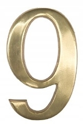 Čísla na domček, mosadzné číslo 20cm, mosadz - 9