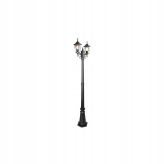 Svetelný stĺp do záhrady - Čierna LED záhradná lampa 2xe27 Victoria 237,5 cm 8405 LVT