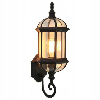 Záhradné nástenné svietidlo - Čierna vonkajšia vodotesná nástenná lampa