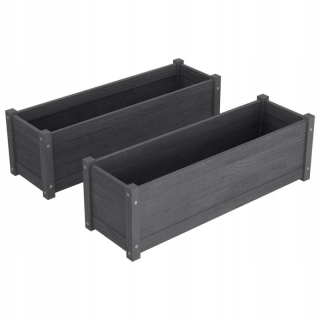 Záhradný box- Power hrniec veľká drevená záhrada šedá x2