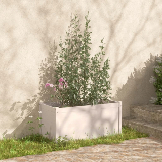 Záhradný box- Biela záhradná hrniec, 100x50x50 cm, masívne drevo S
