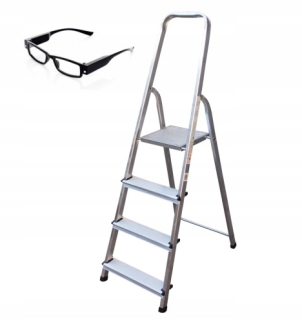 Domáci hliníkový rebrík 4 stupne + LED