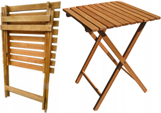 Záhradný stôl, stolík - Drevený skladací stolík záhradný stôl na balkón