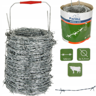 Ostnatý, napínací drôt - 100 m galvanizovaný ostnatý drôt 1,7 mm
