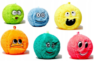 Lopta - Veľká vtipná chlpatá guľa Smiley 25 cm Shaggy