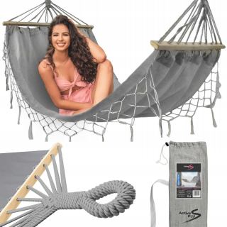 Hamak do záhrady - Veľká dvojitá hojdacia záhrada boho brazílska xl