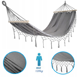 Záhradná hojdacia sieť hamak - Veľká silná záhradná hojdacia hojdačka boho swing 200x100