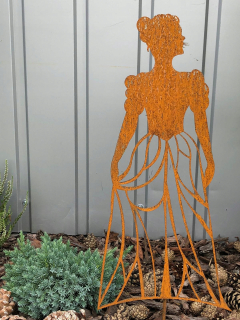 Dáma v šatách záhrada dekorácia Corten Rust 50 cm