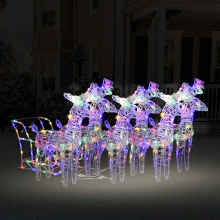 Vianočná dekorácia - sob s sánkami, 320 LED