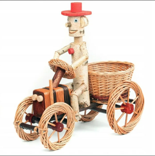 Prútený dekoračný traktor s donorkou